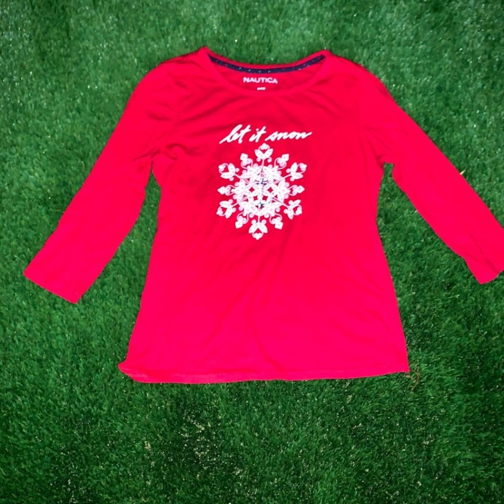 Long Sleeve "Let it Snow" Christmas Pajama Top